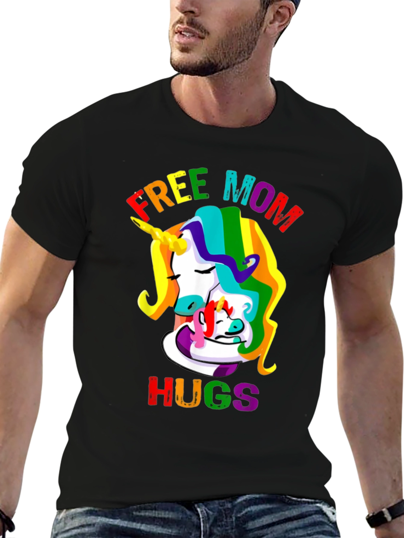 Free Mom Hugs Unicorn Pride T-Shirt