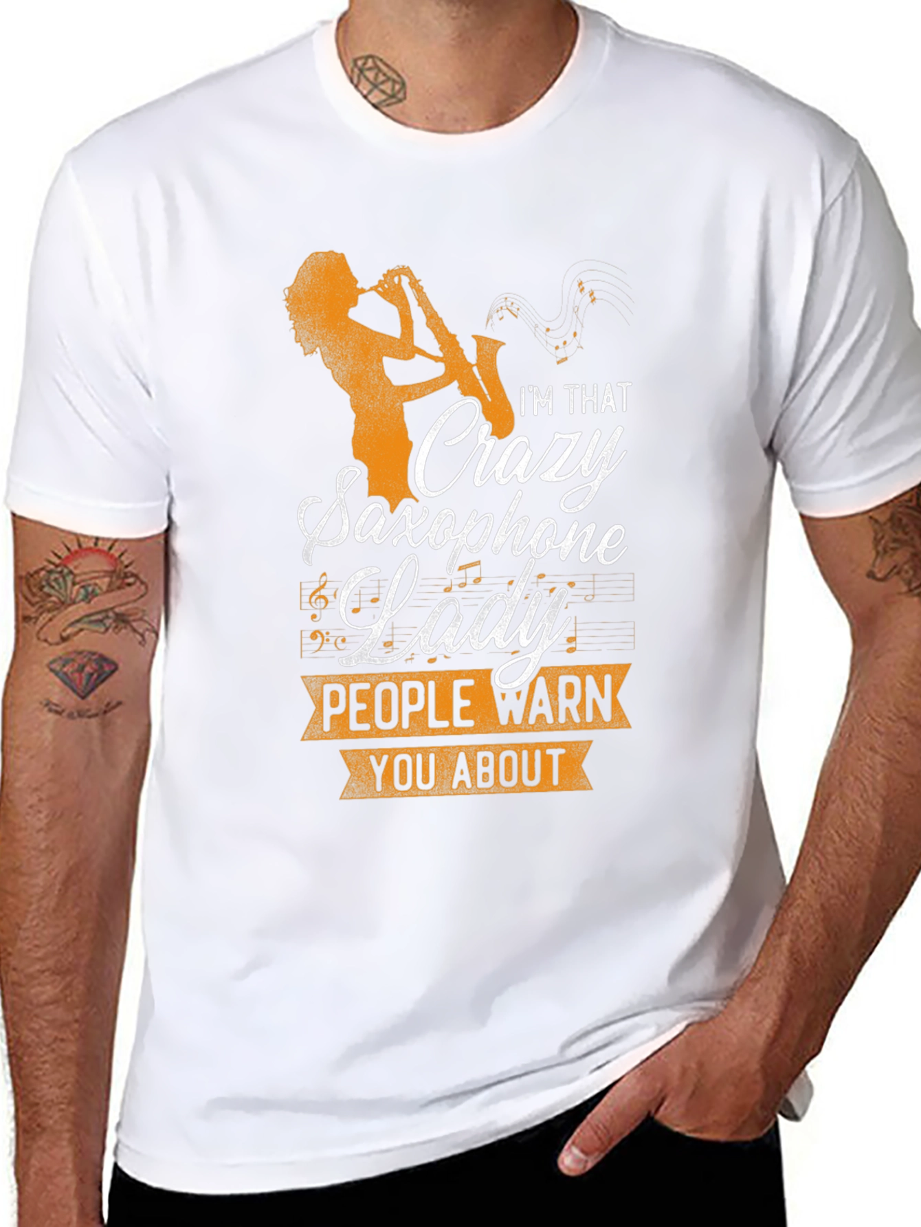 Crazy Saxophone Lady Graphic T-Shirt