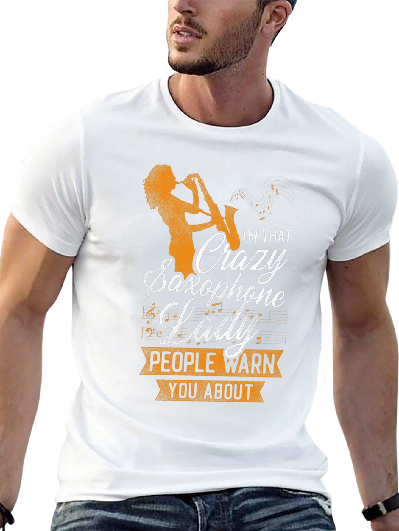 Crazy Saxophone Lady Graphic T-Shirt