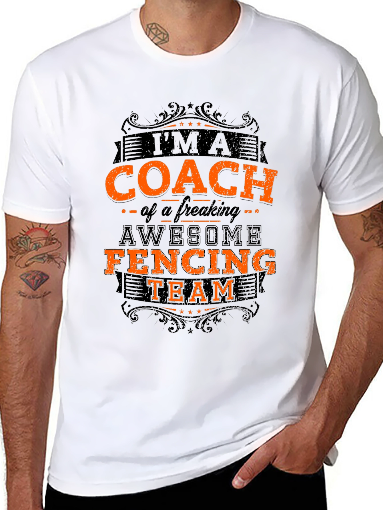 Fencing Coach T-Shirt - Awesome Team Design