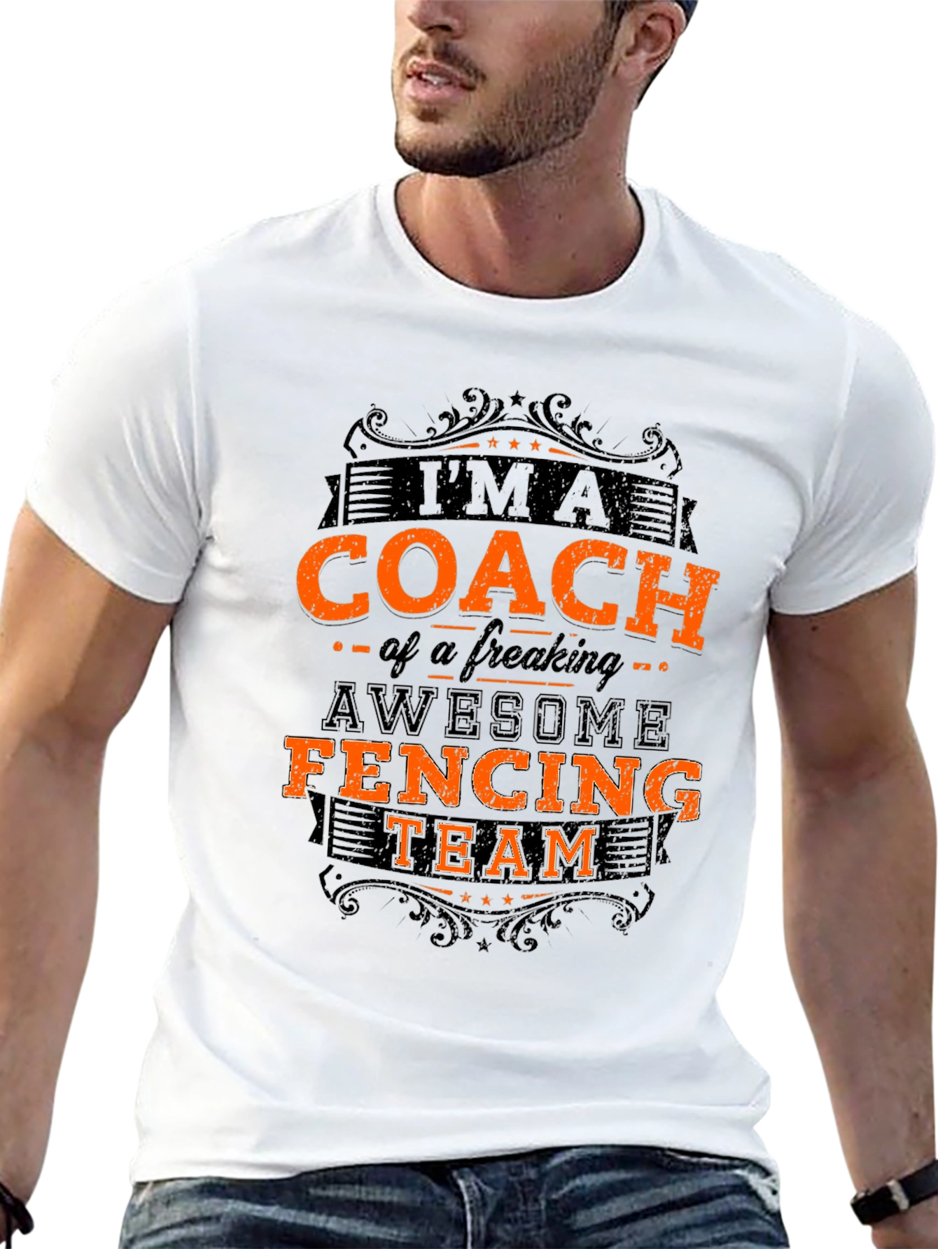 Fencing Coach T-Shirt - Awesome Team Design