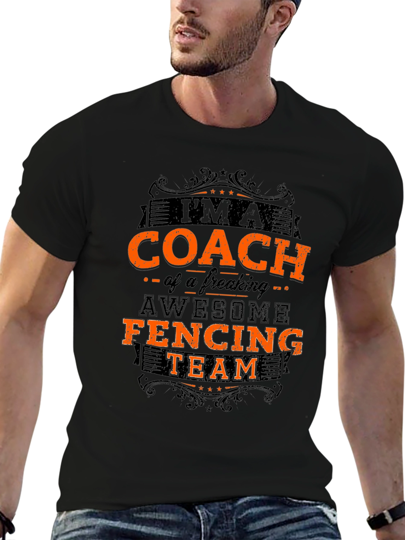 Fencing Coach T-Shirt - Awesome Team Design