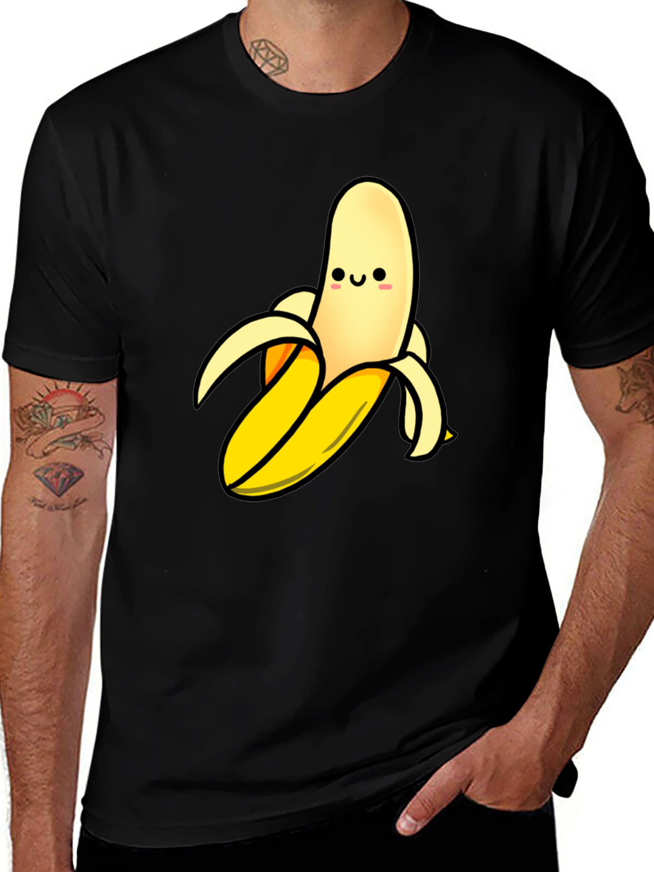 Funny Banana Graphic T-Shirt - Black