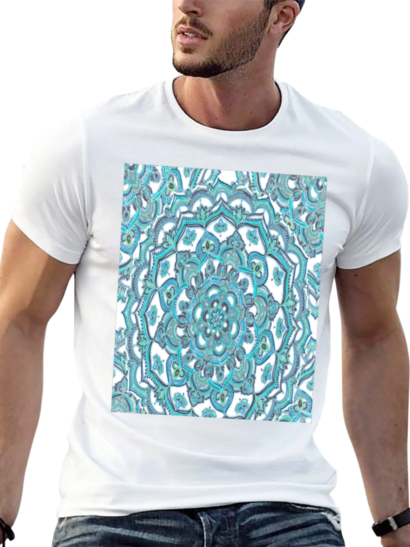 Mandala Graphic Tee - Soft Black Cotton T-Shirt