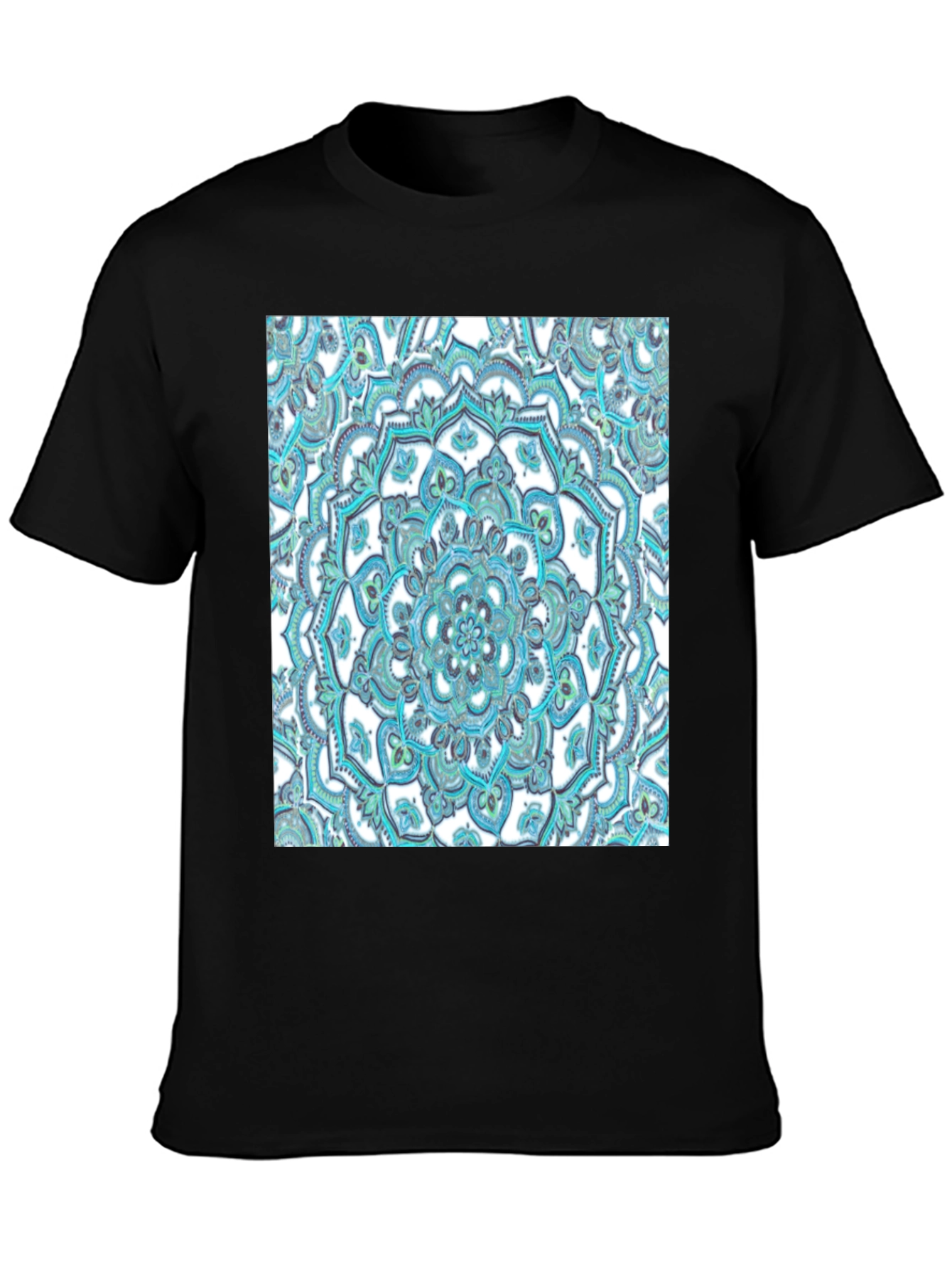 Mandala Graphic Tee - Soft Black Cotton T-Shirt