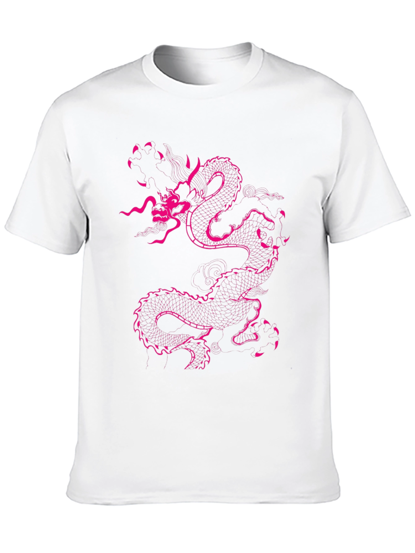 Black T-Shirt with Pink Dragon Design