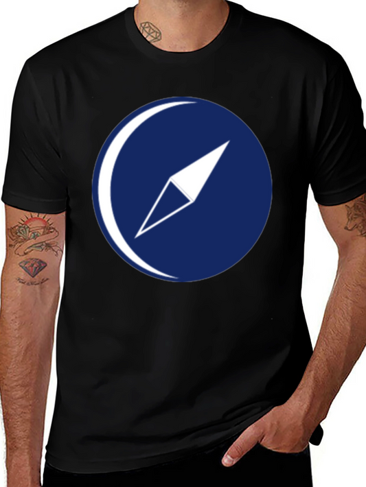 Compass Graphic T-Shirt - Dark Blue Logo
