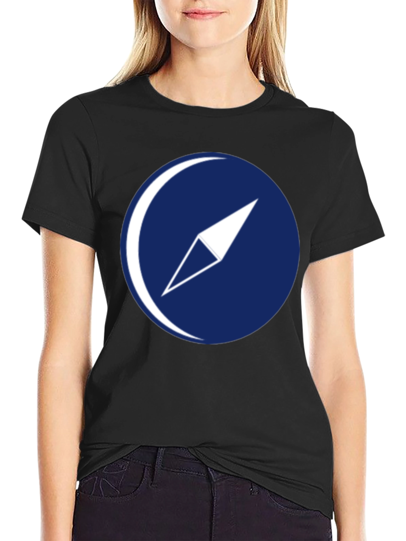 Compass Graphic T-Shirt - Dark Blue Logo