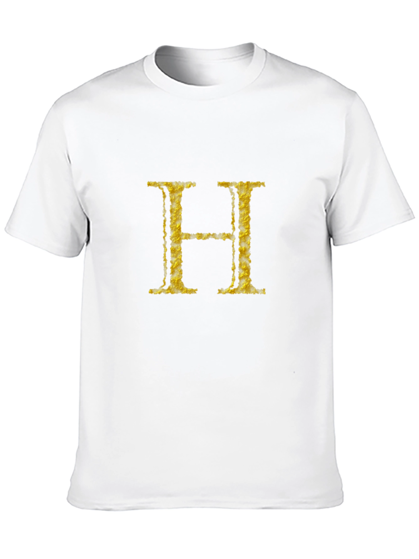 Black Tee with Gold H Initial