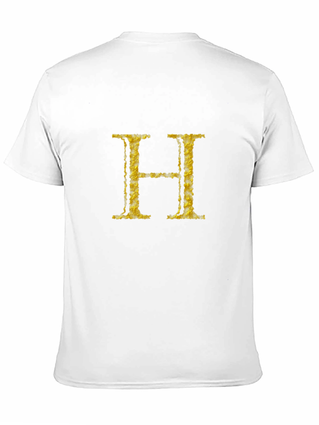 Black Tee with Gold H Initial