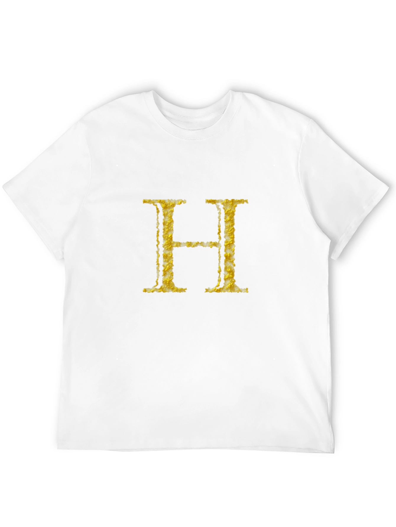 Black Tee with Gold H Initial