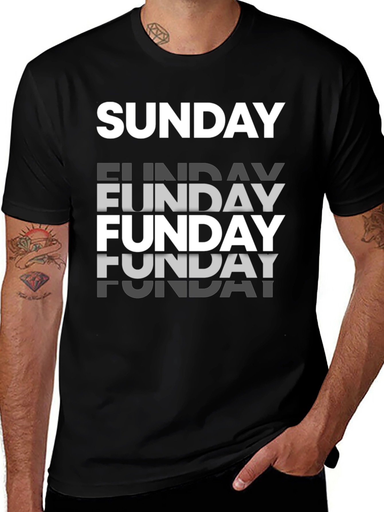 Sunday Funday Graphic Tee - Mens Black T-Shirt
