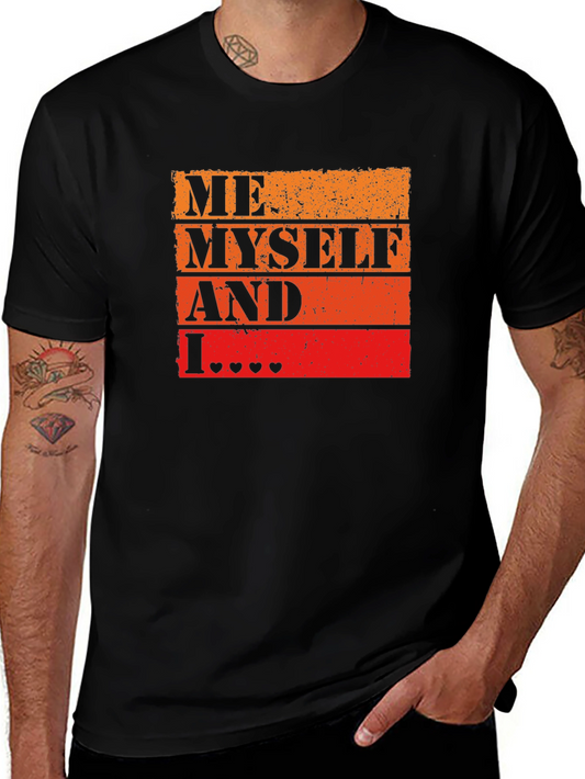 Me Myself and I Graphic Tee - Mens Casual Black T-Shirt