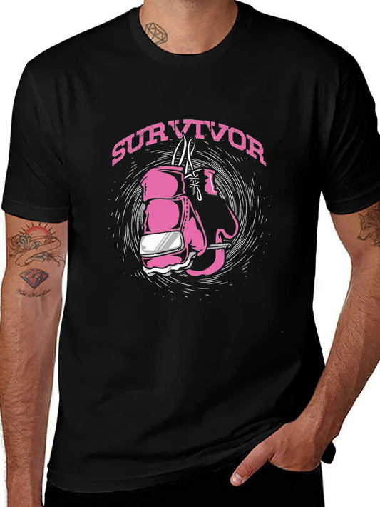 Survivor Boxing Gloves Graphic Tee - Black