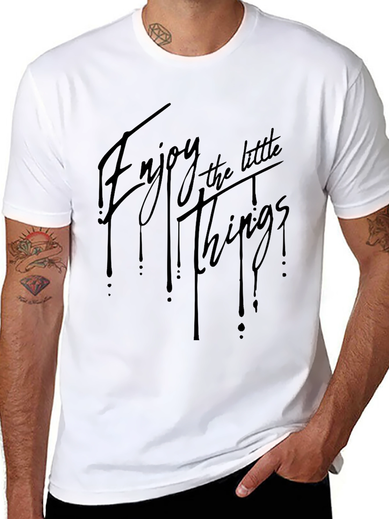 Enjoy the Little Things Black Graphic Tee