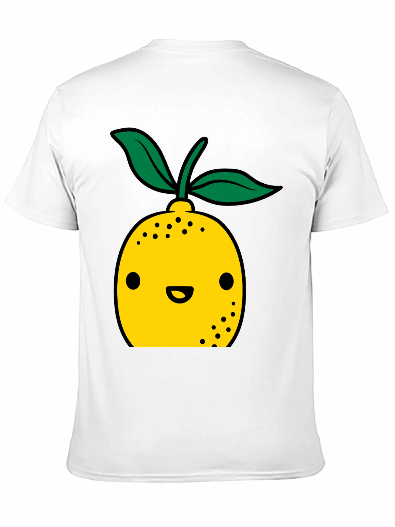 Cute Lemon Cartoon Graphic Black T-Shirt