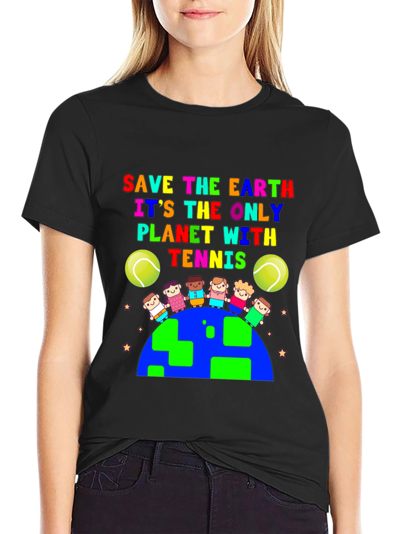 Save the Earth Tennis Graphic T-Shirt