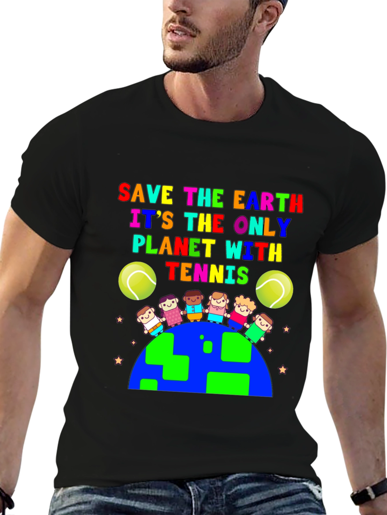 Save the Earth Tennis Graphic T-Shirt