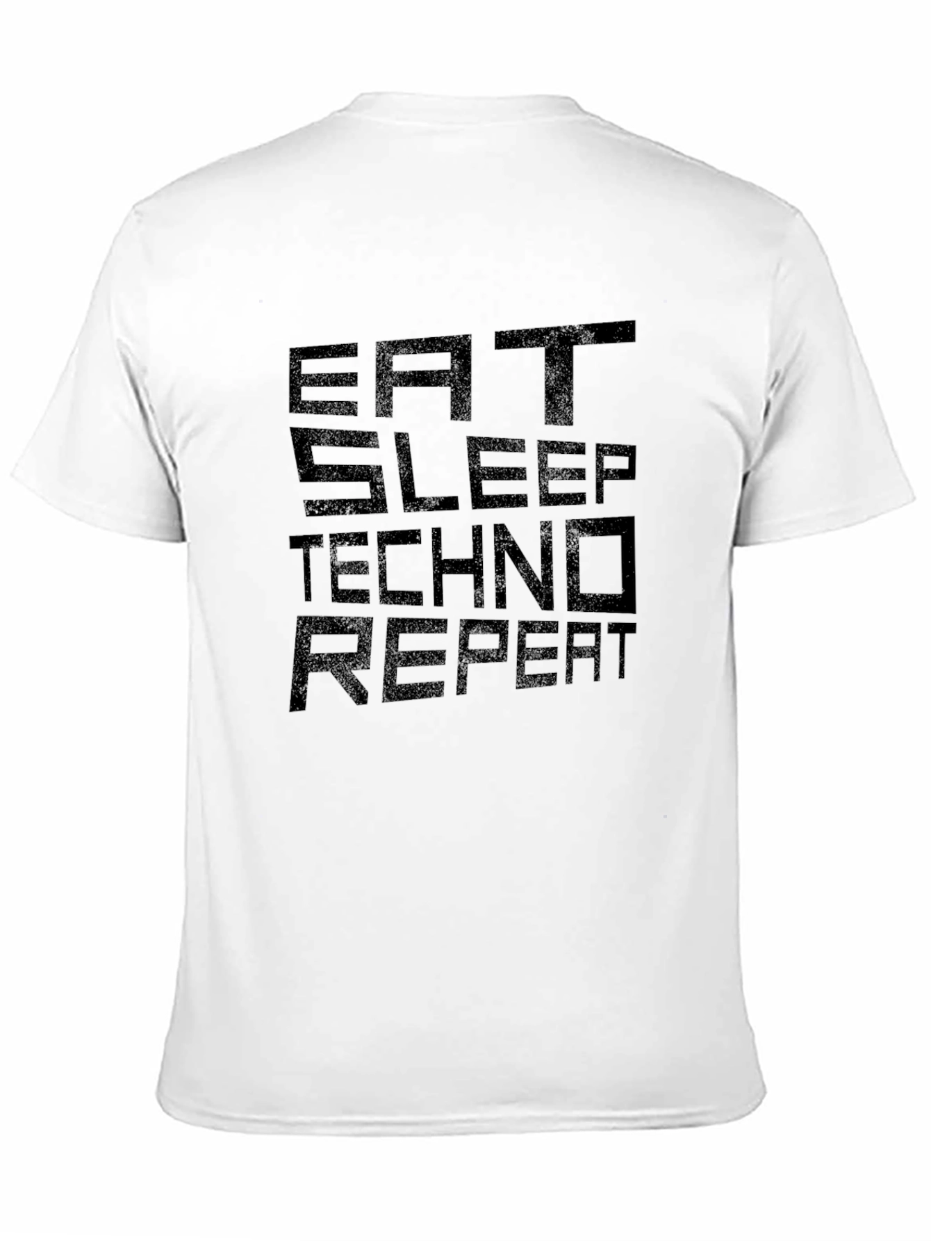 Eat Sleep Techno Repeat Black Graphic Tee