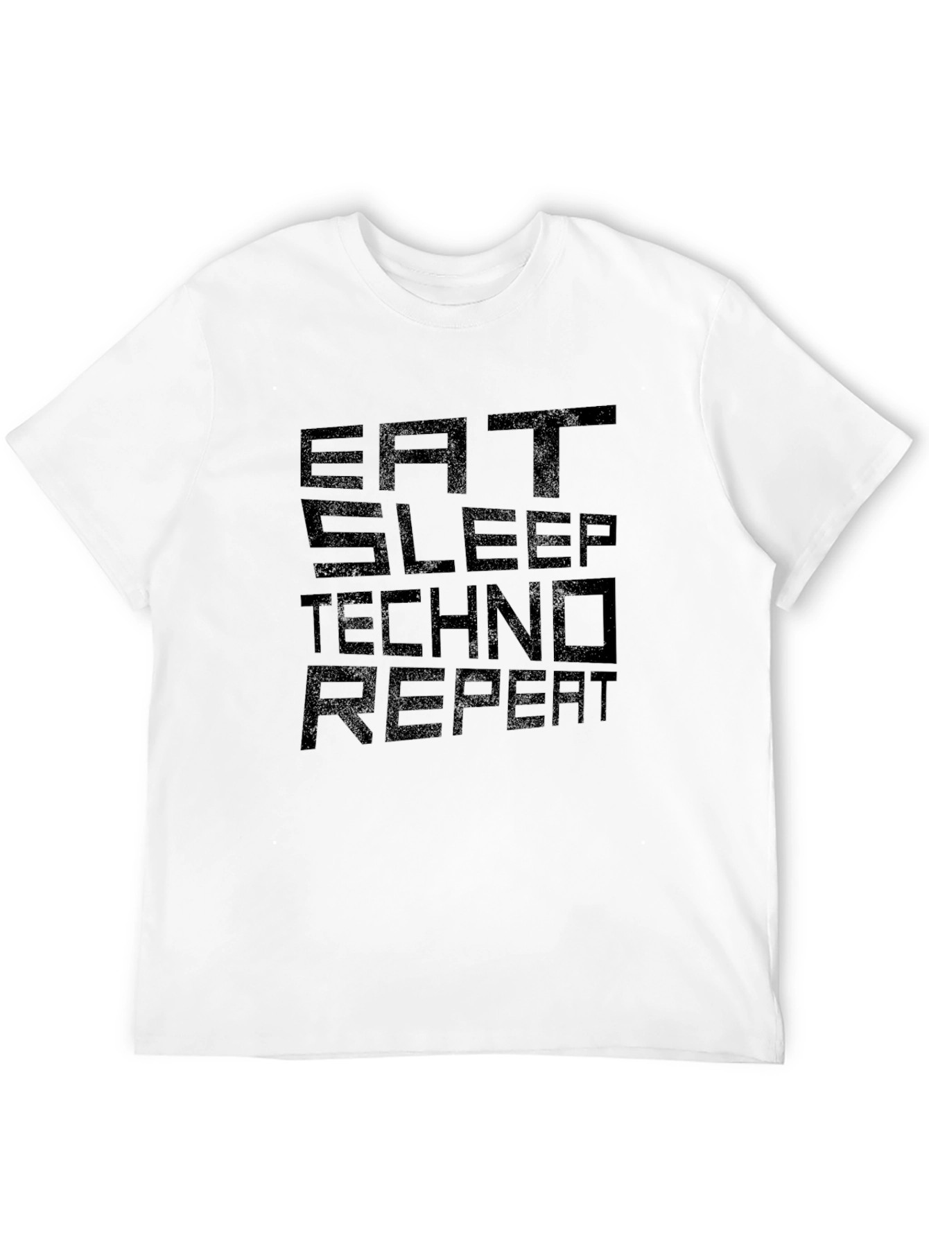 Eat Sleep Techno Repeat Black Graphic Tee