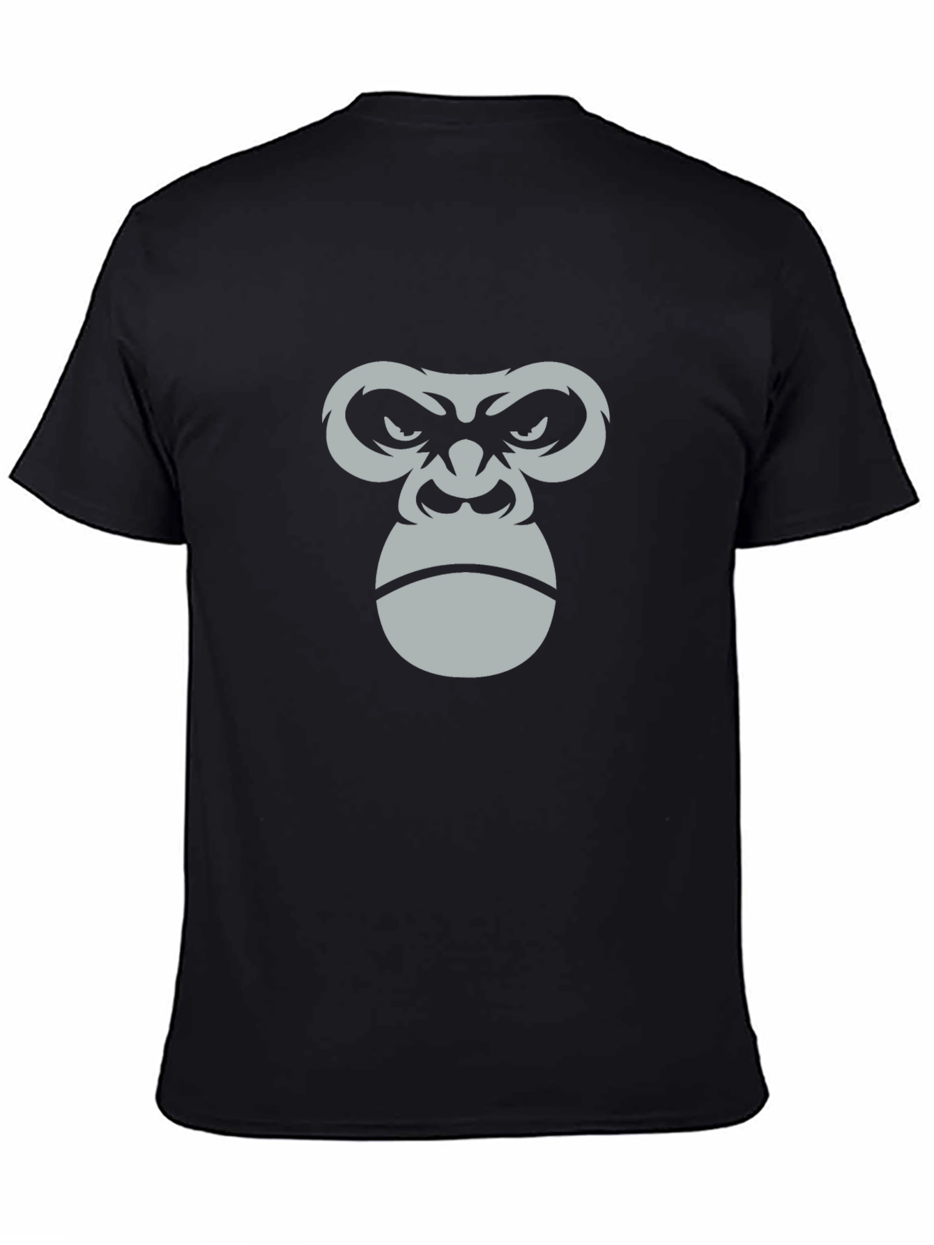 Mens Black T-Shirt with Gorilla Face Graphic