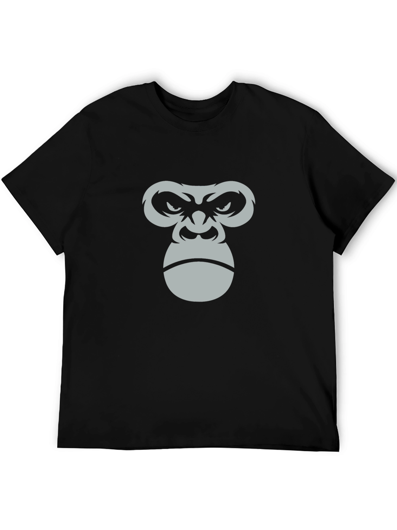 Mens Black T-Shirt with Gorilla Face Graphic