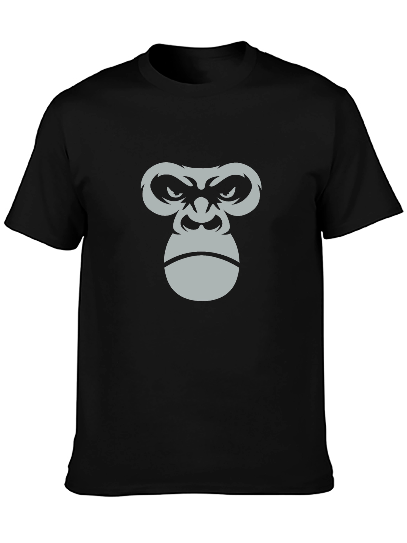 Mens Black T-Shirt with Gorilla Face Graphic