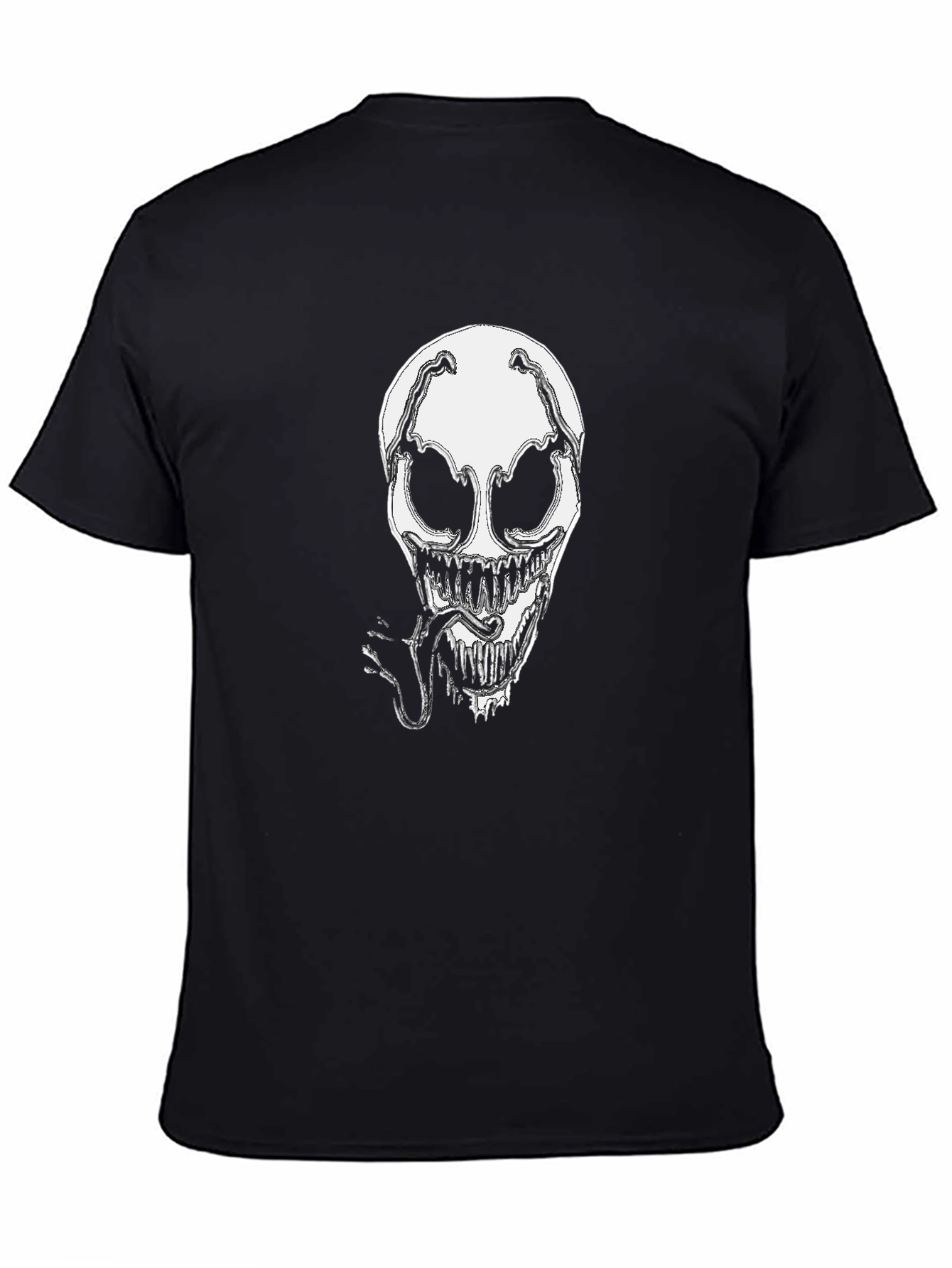 Venomous Skull Graphic Tee - Black Cotton