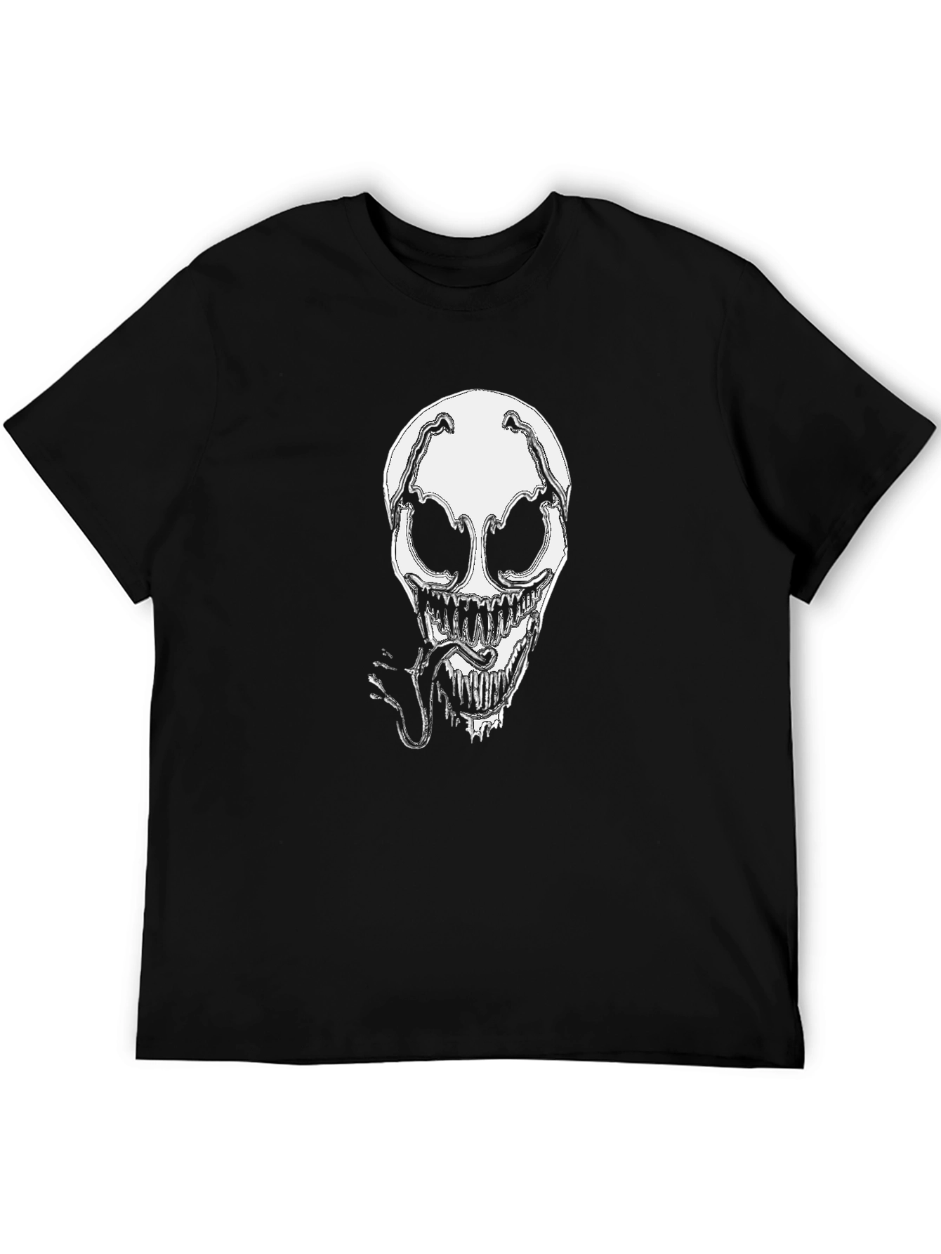 Venomous Skull Graphic Tee - Black Cotton