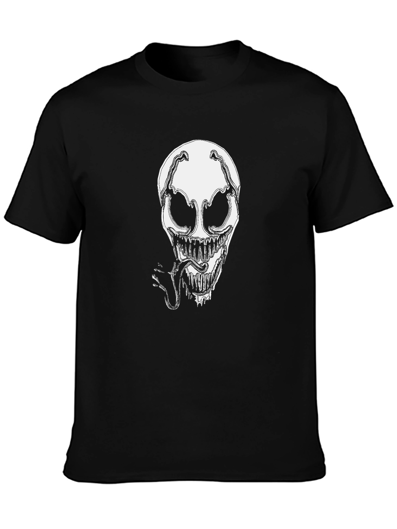 Venomous Skull Graphic Tee - Black Cotton