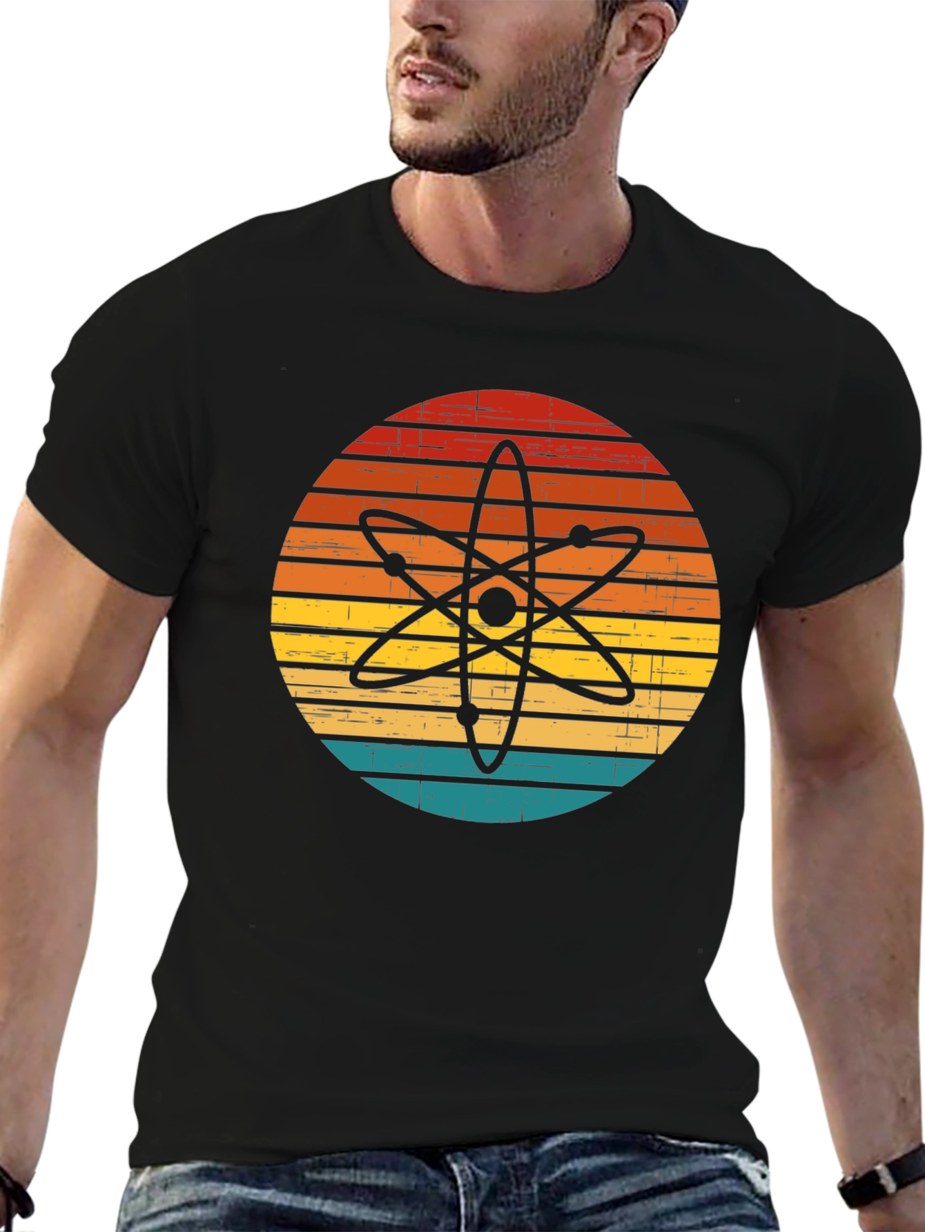 Retro Atom Graphic T-Shirt - Science Style