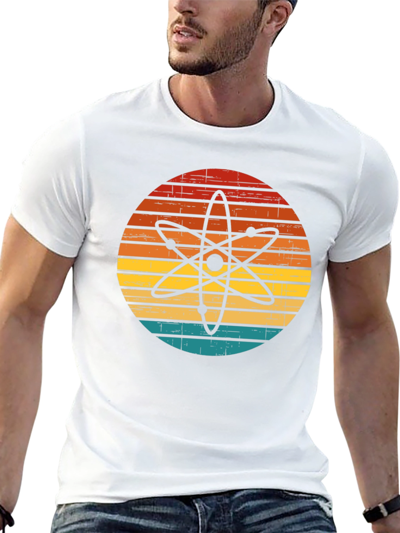 Retro Atom Graphic T-Shirt - Science Style