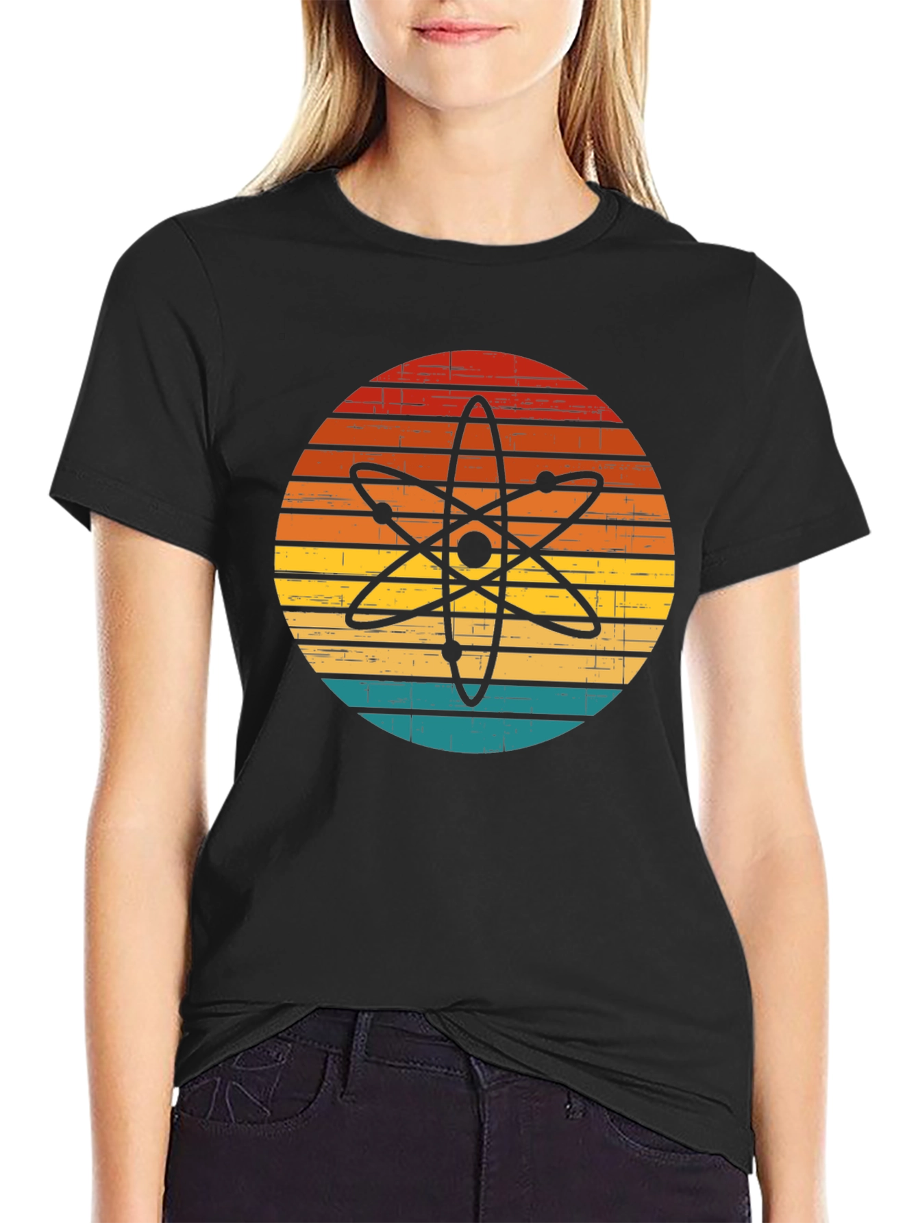 Retro Atom Graphic T-Shirt - Science Style