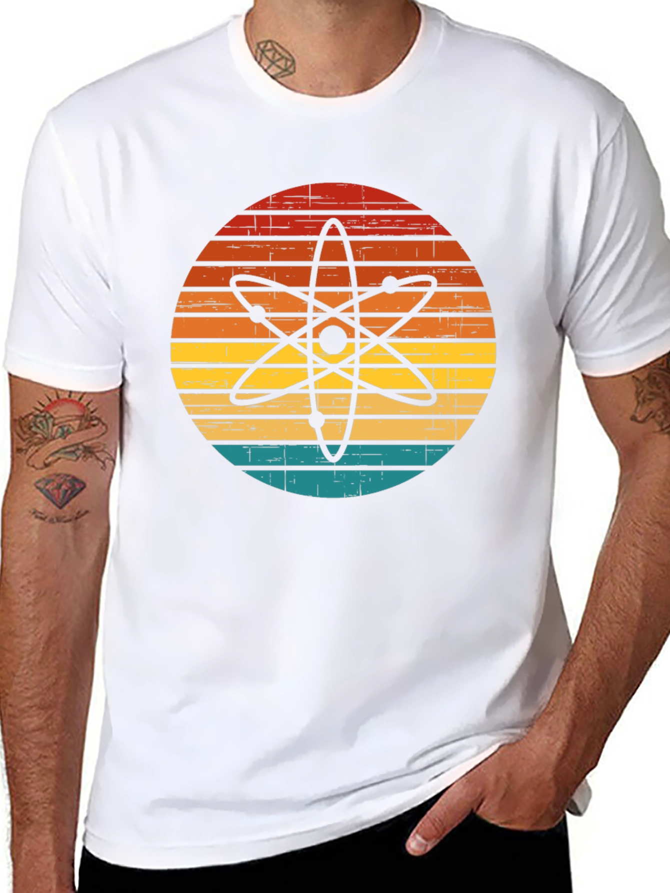 Retro Atom Graphic T-Shirt - Science Style