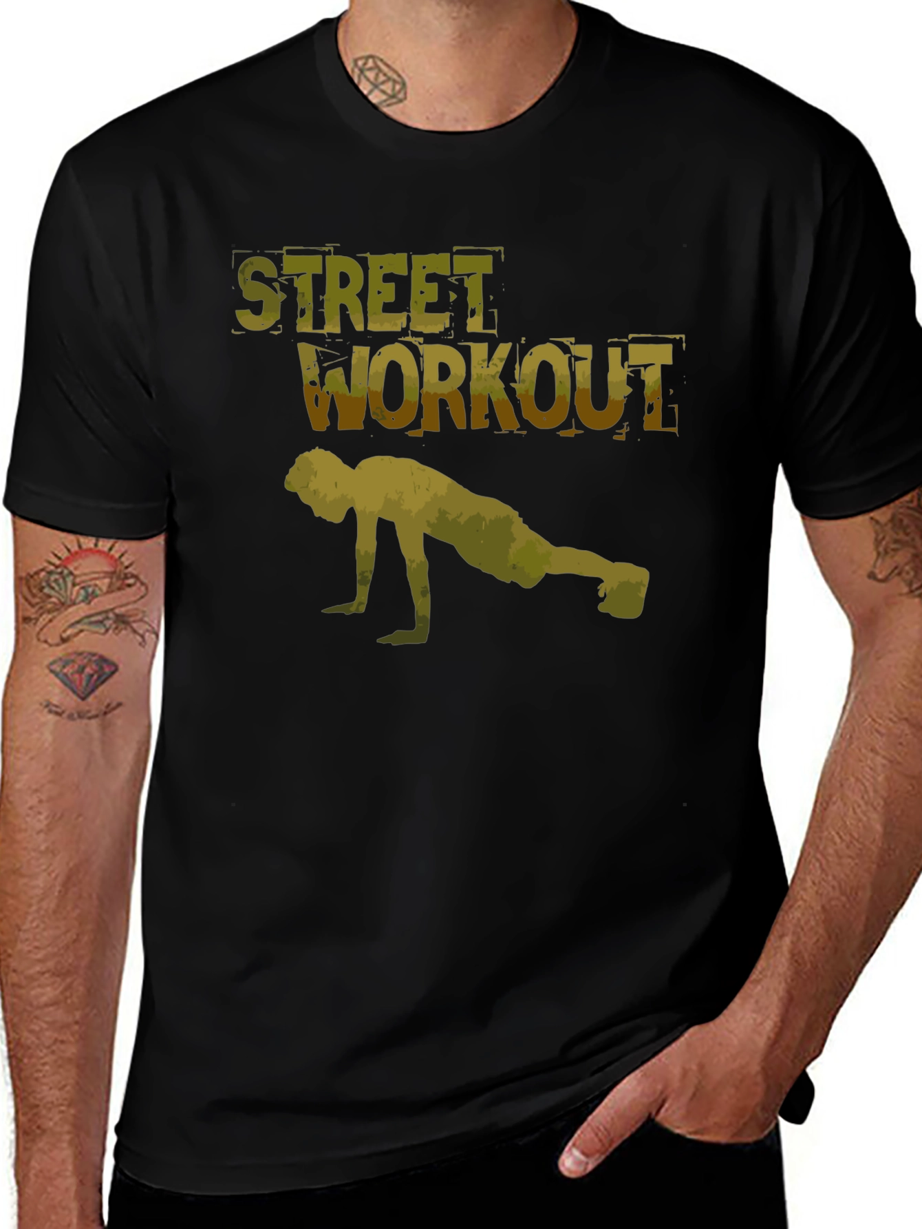 Street Workout Black T-Shirt for Men