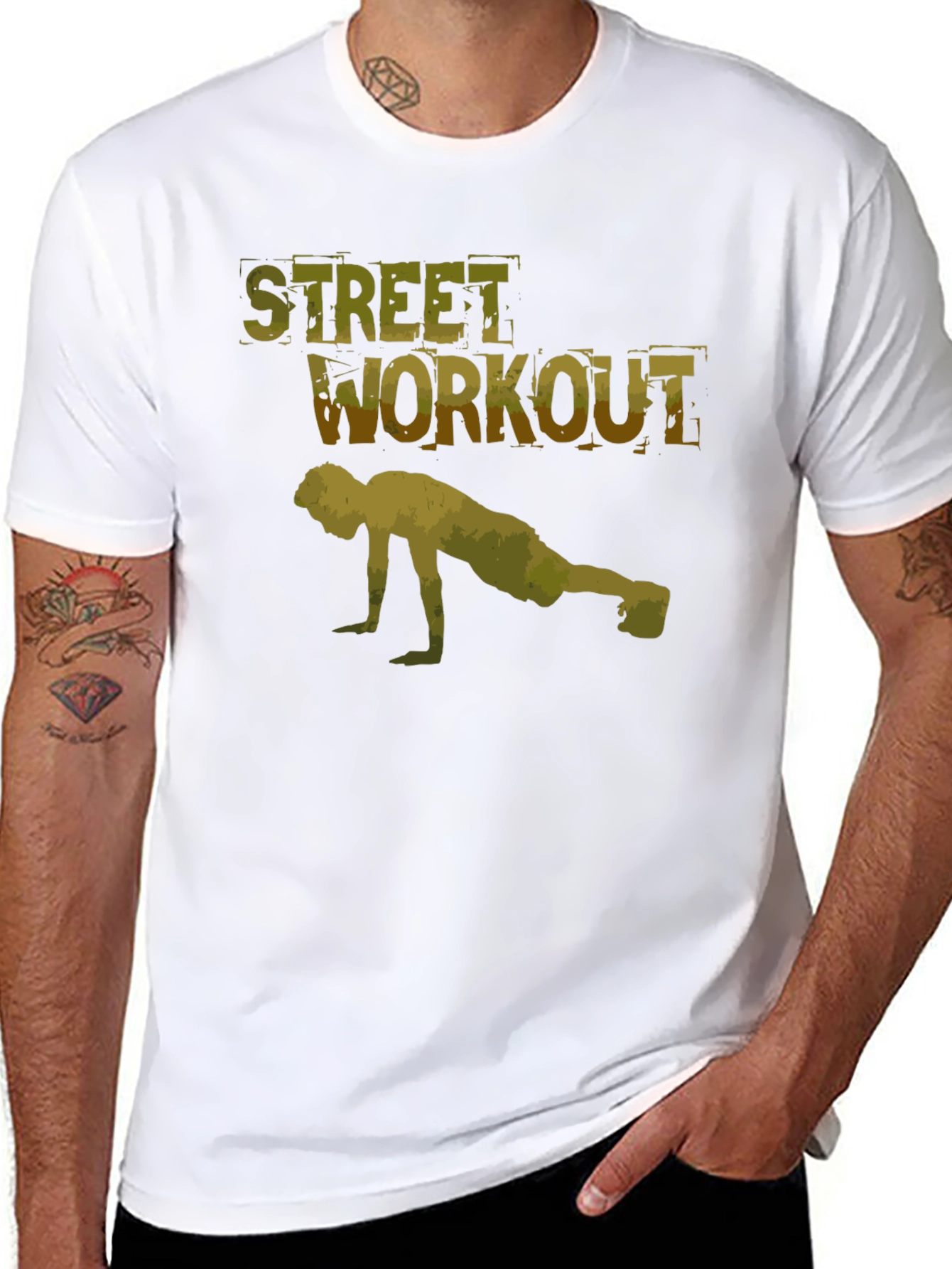 Street Workout Black T-Shirt for Men