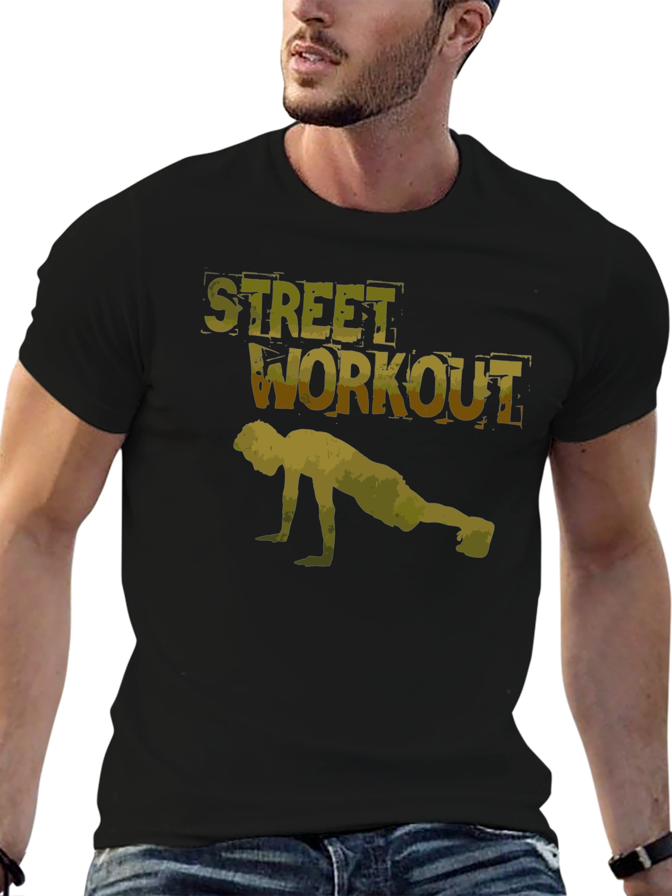 Street Workout Black T-Shirt for Men