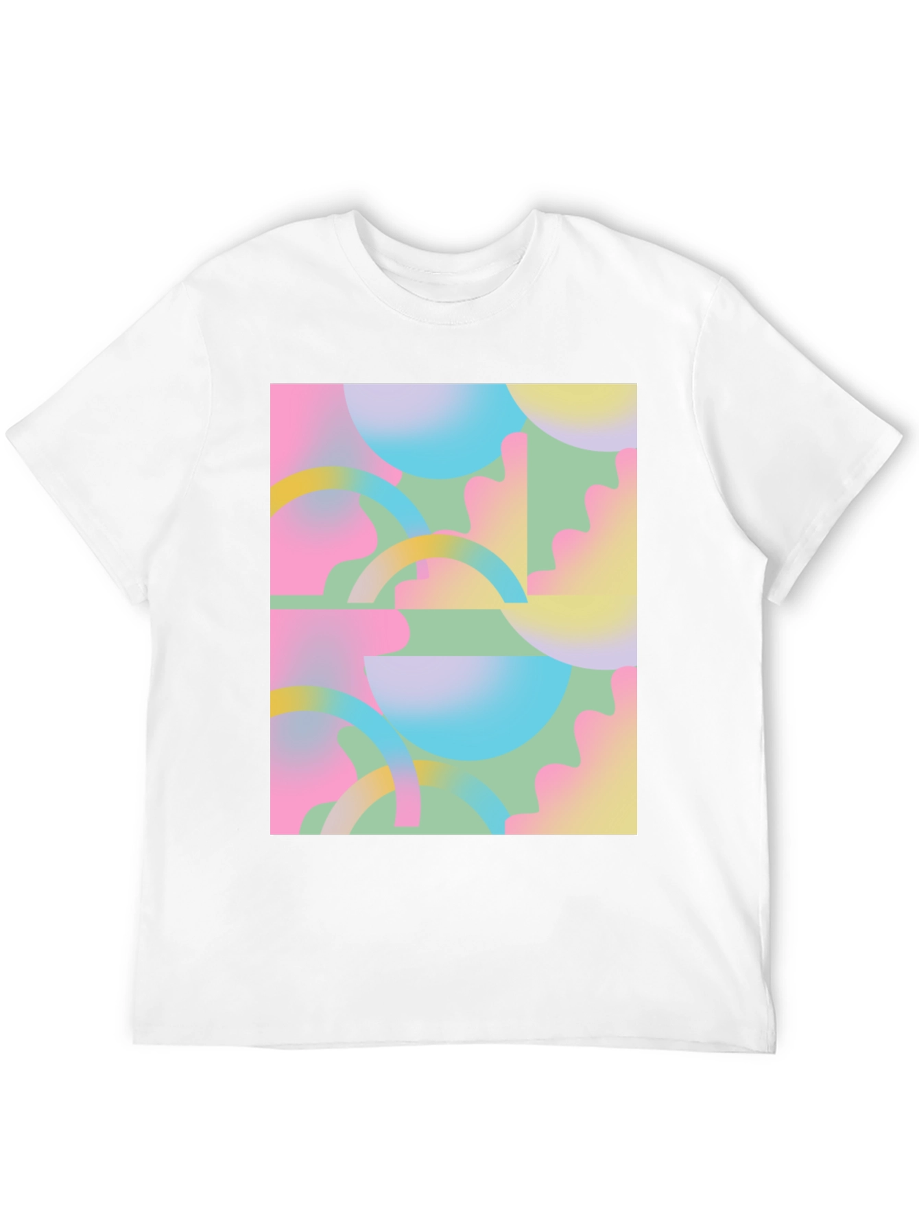 Retro Geometric Print Black T-Shirt