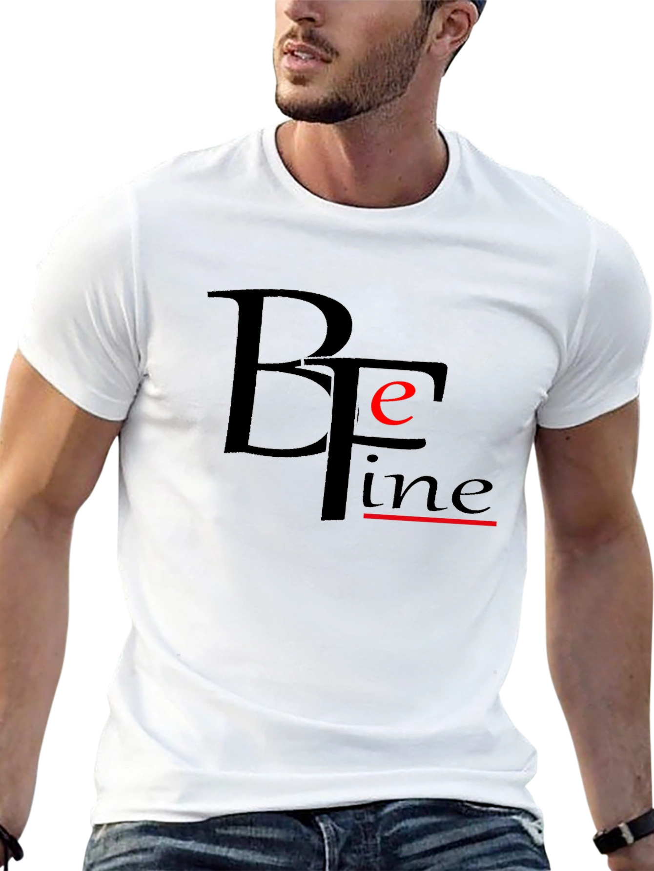 Be Fine Black Graphic Tee - Modern Comfort
