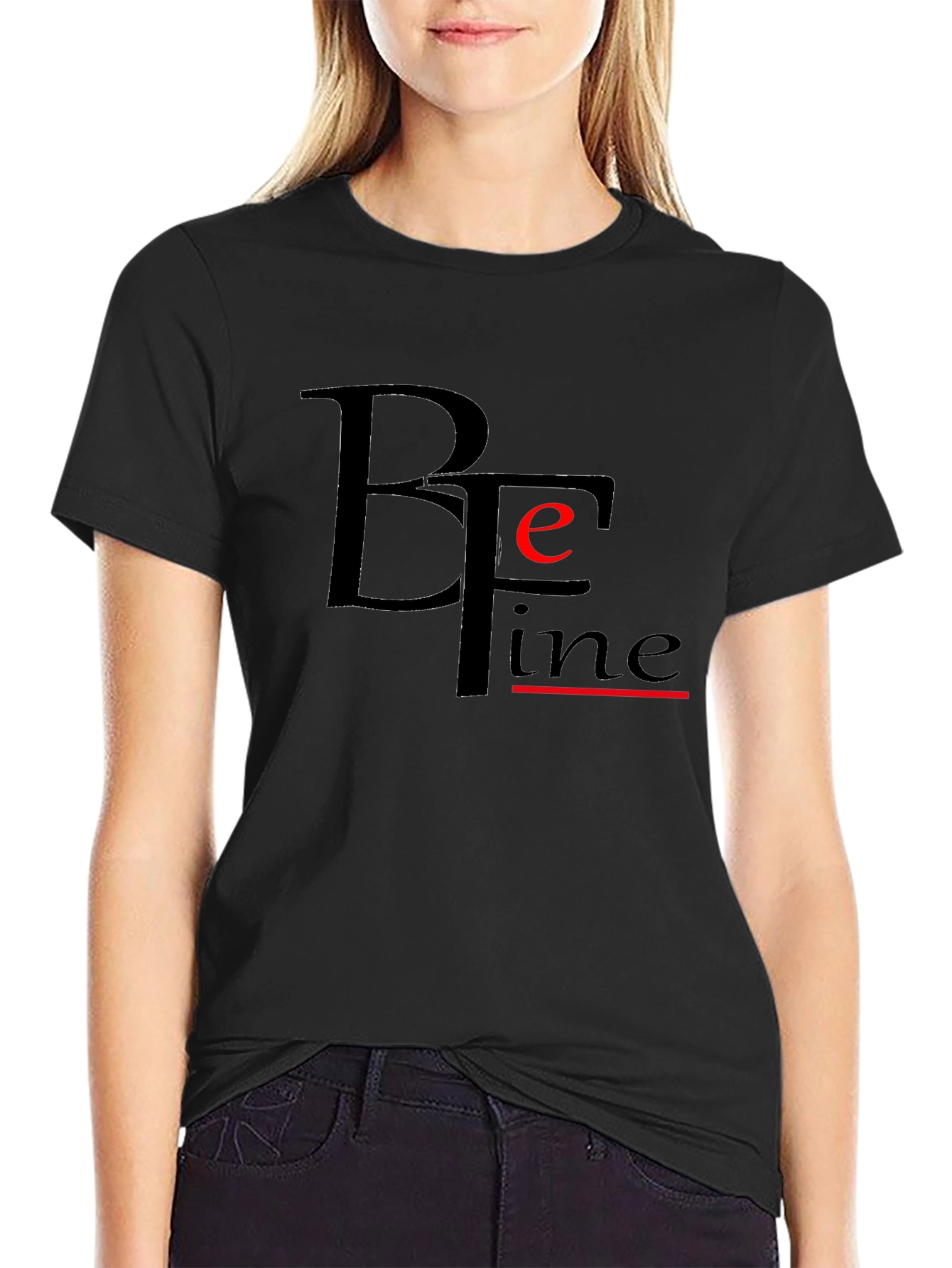 Be Fine Black Graphic Tee - Modern Comfort