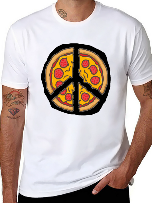Pizza Peace Sign Graphic T-Shirt