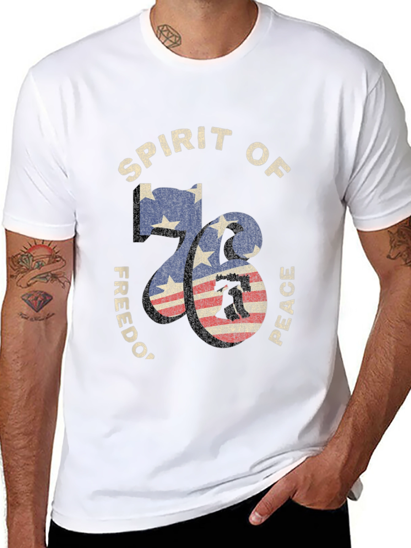 Spirit of 76 Graphic Tee - Patriotic Design