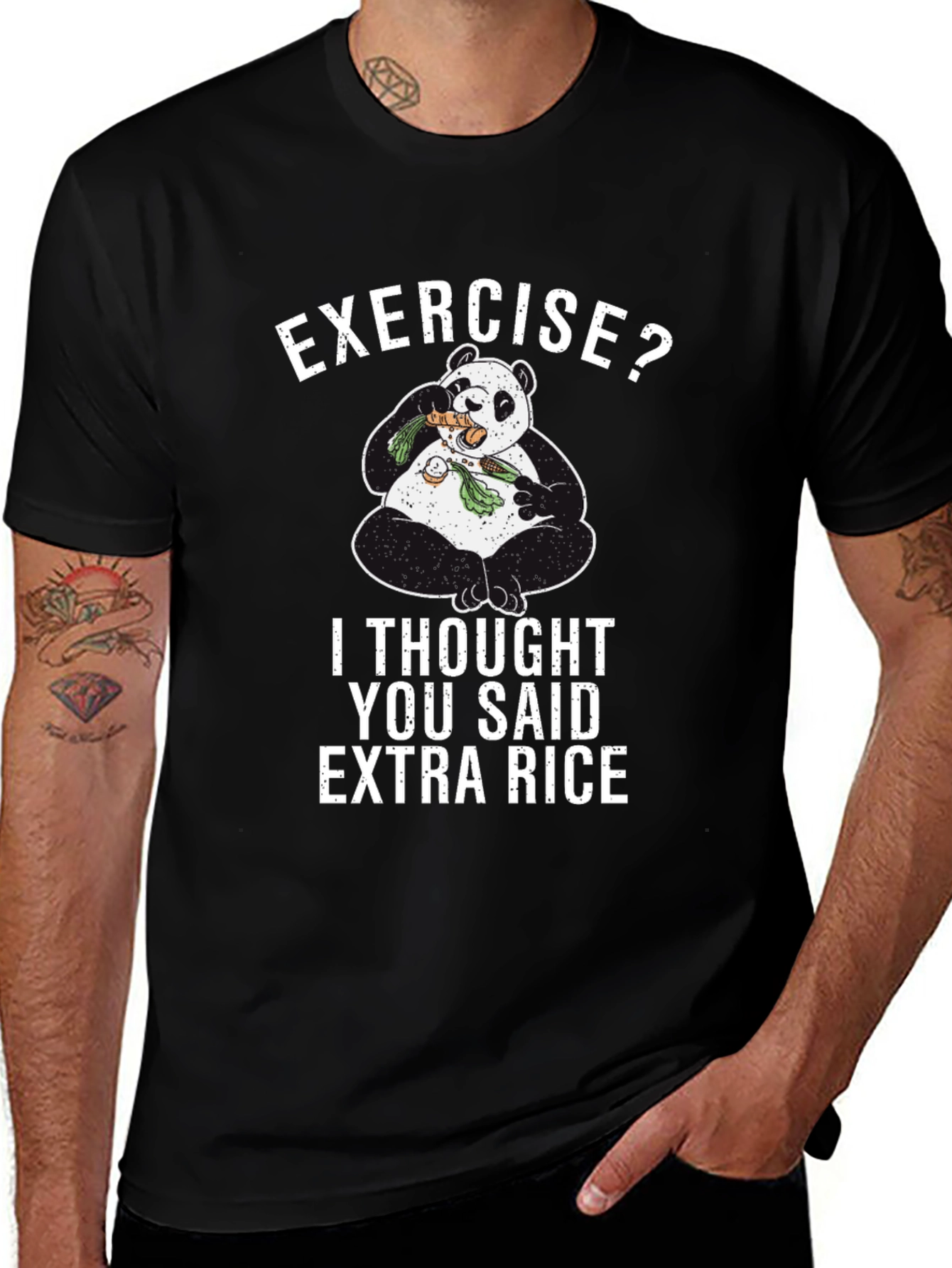 Exercise? Extra Rice Panda Graphic Tee