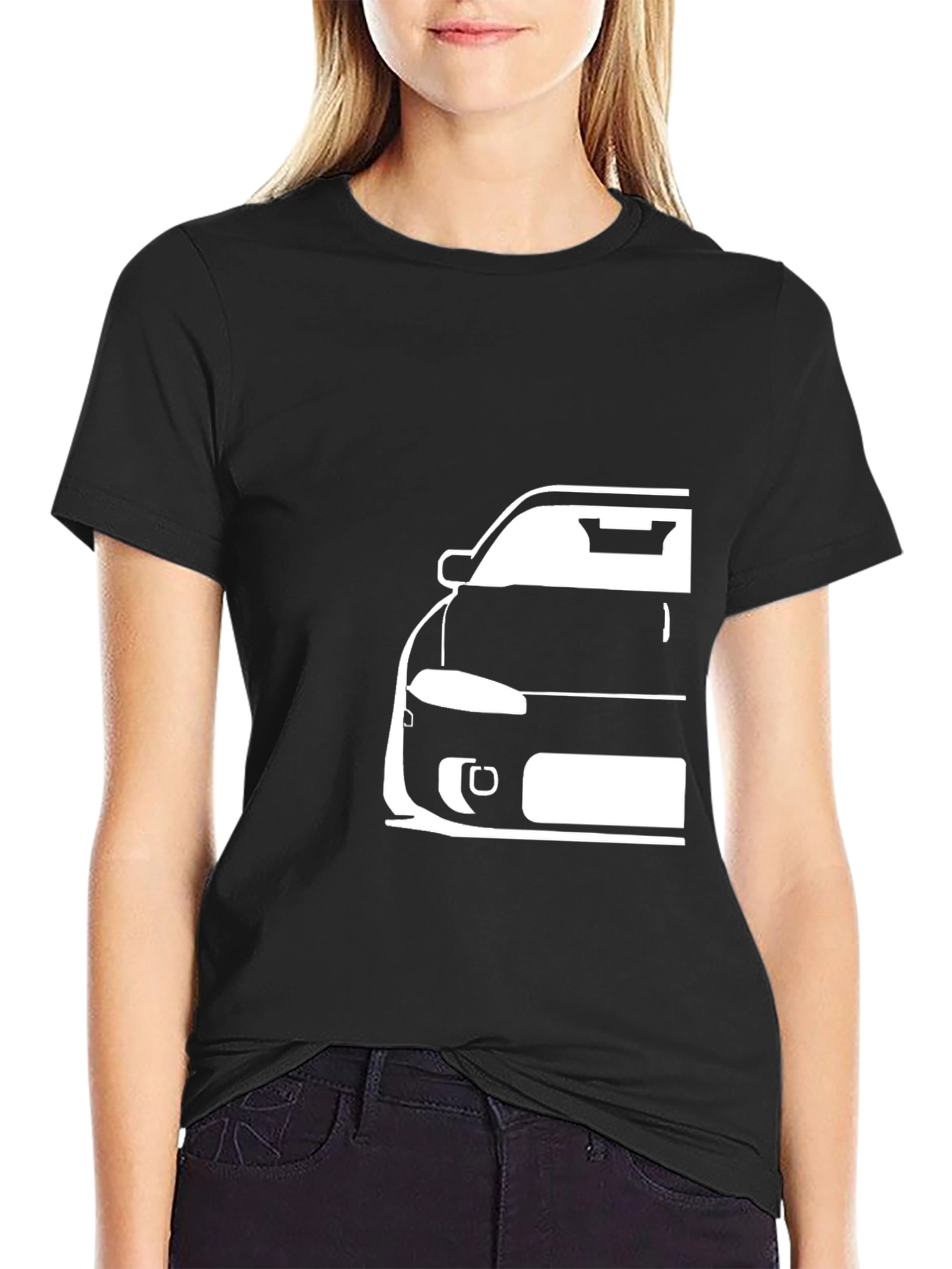 Eclipse Car Silhouette Graphic Tee - Black