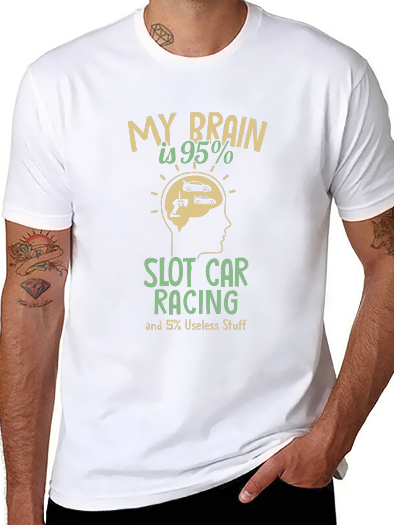 Slot Car Racing Brain T-Shirt