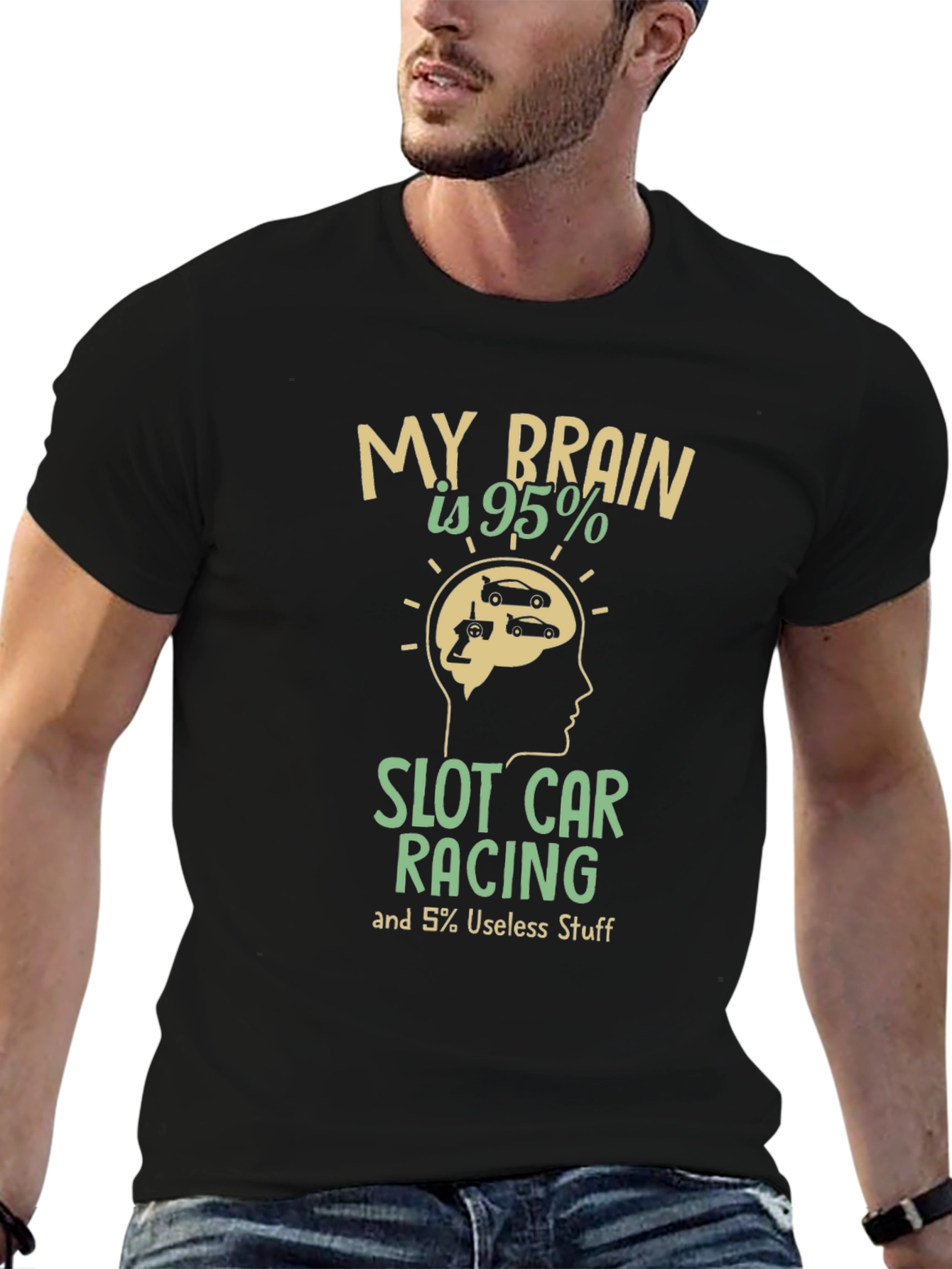 Slot Car Racing Brain T-Shirt