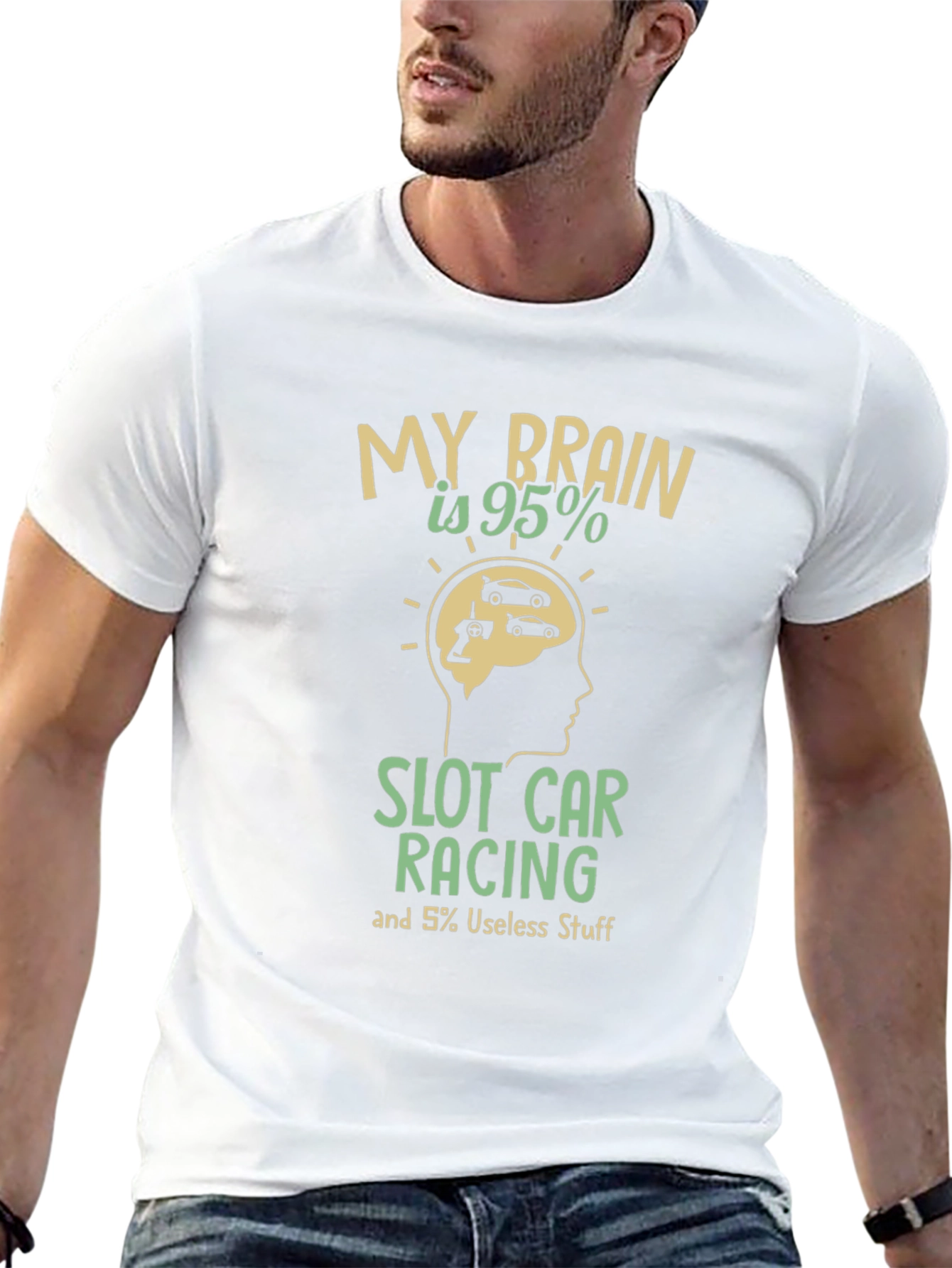 Slot Car Racing Brain T-Shirt