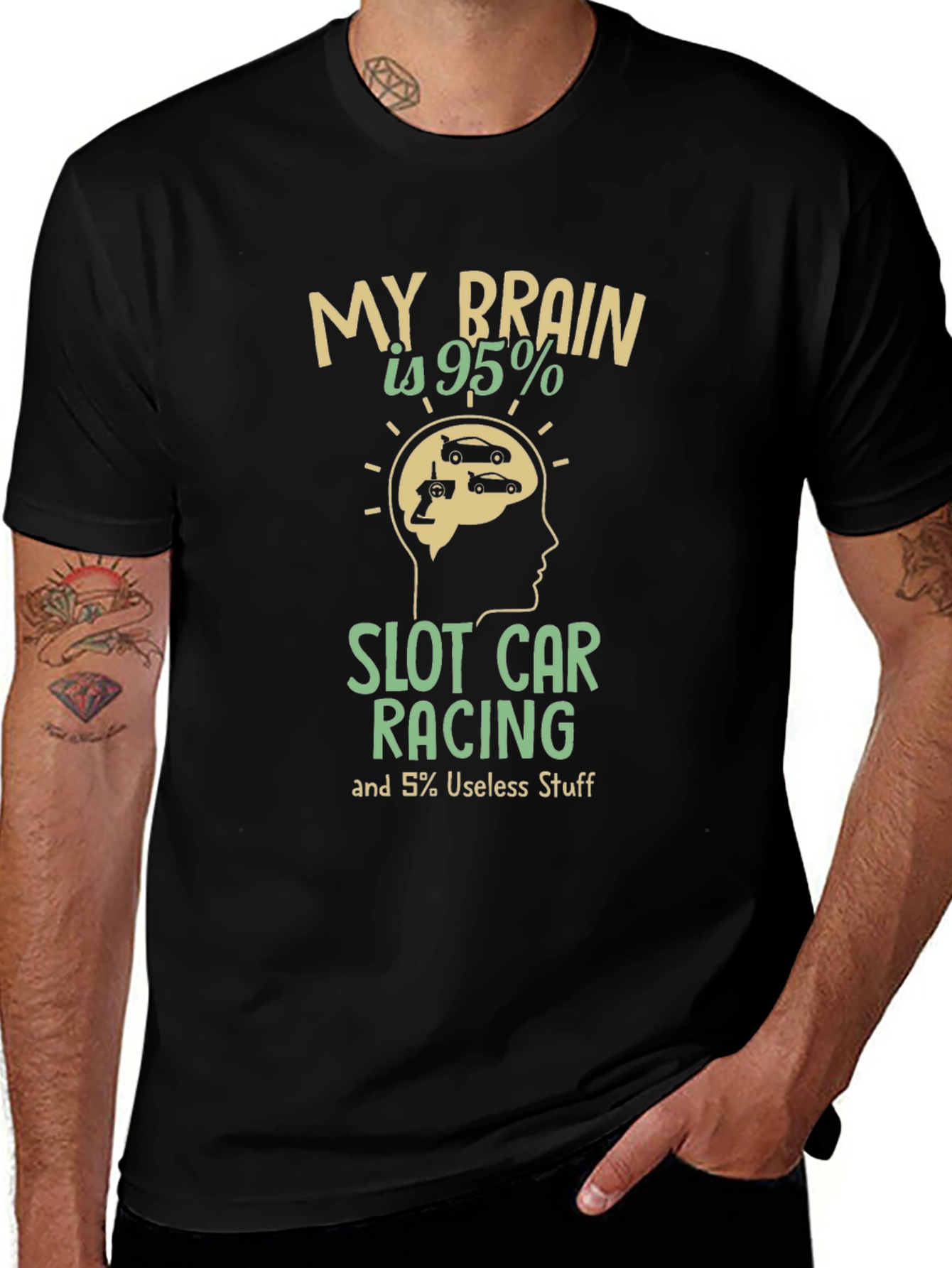 Slot Car Racing Brain T-Shirt