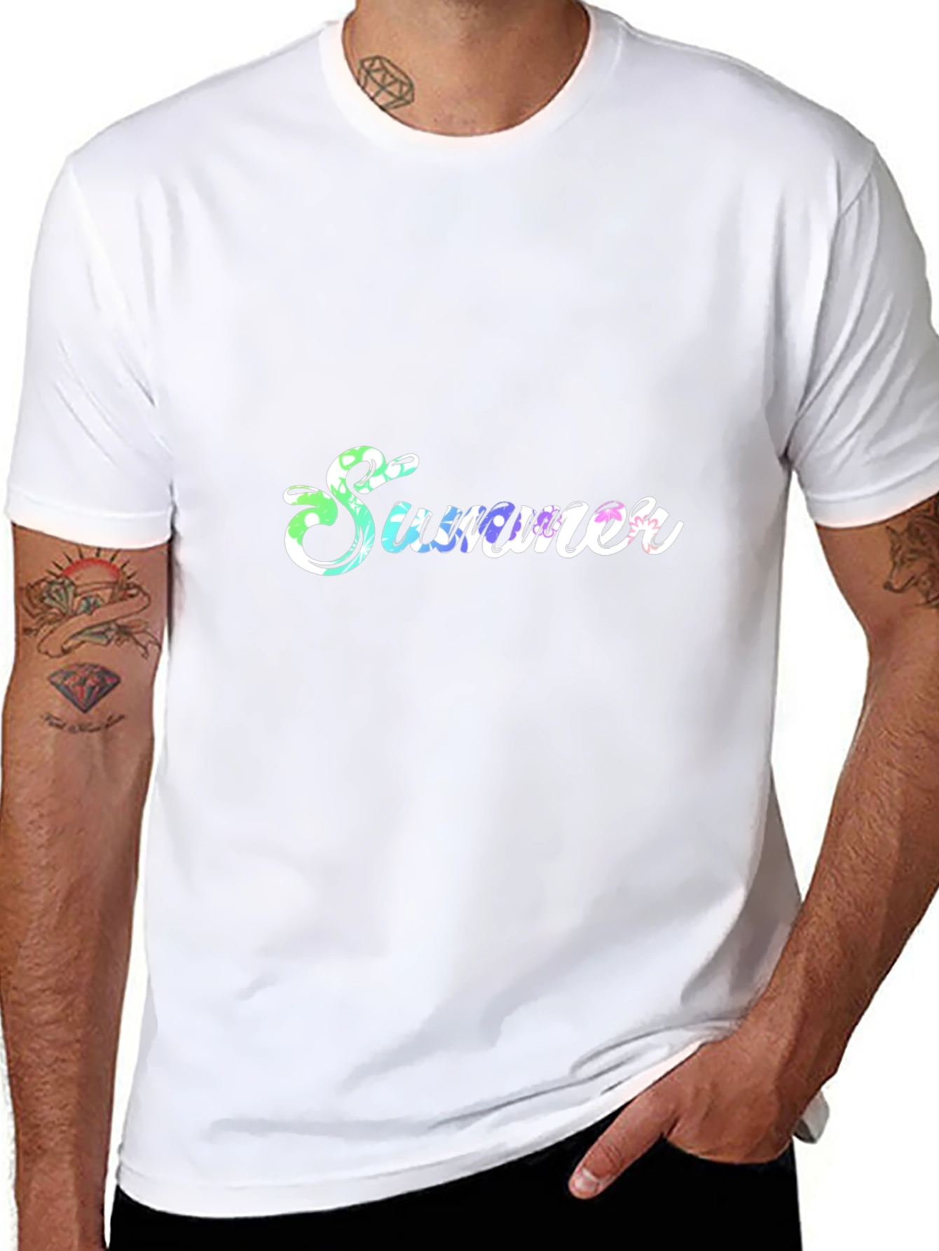 Summer Print Black T-Shirt