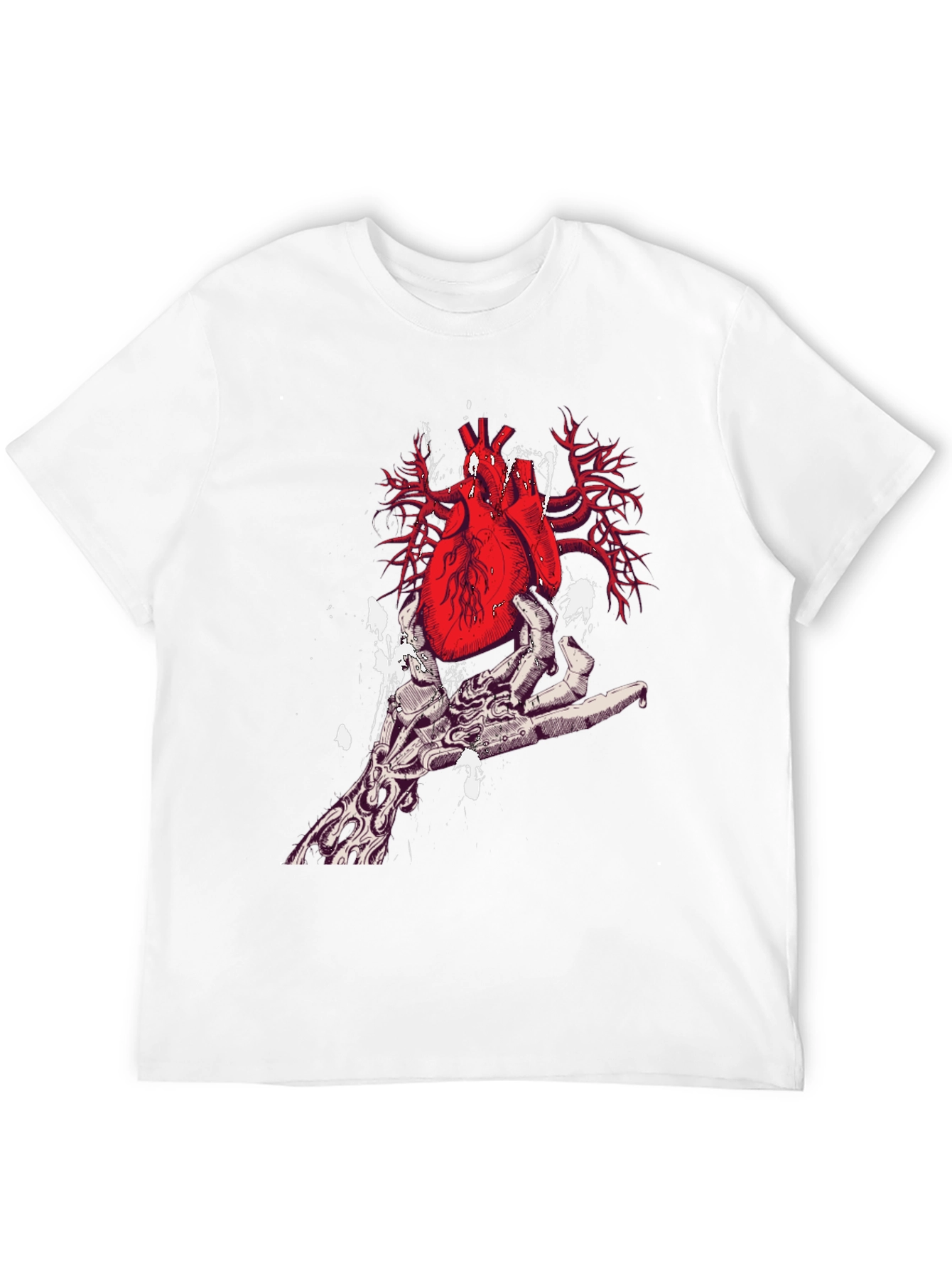 Heart in Hand Graphic Print Black T-Shirt